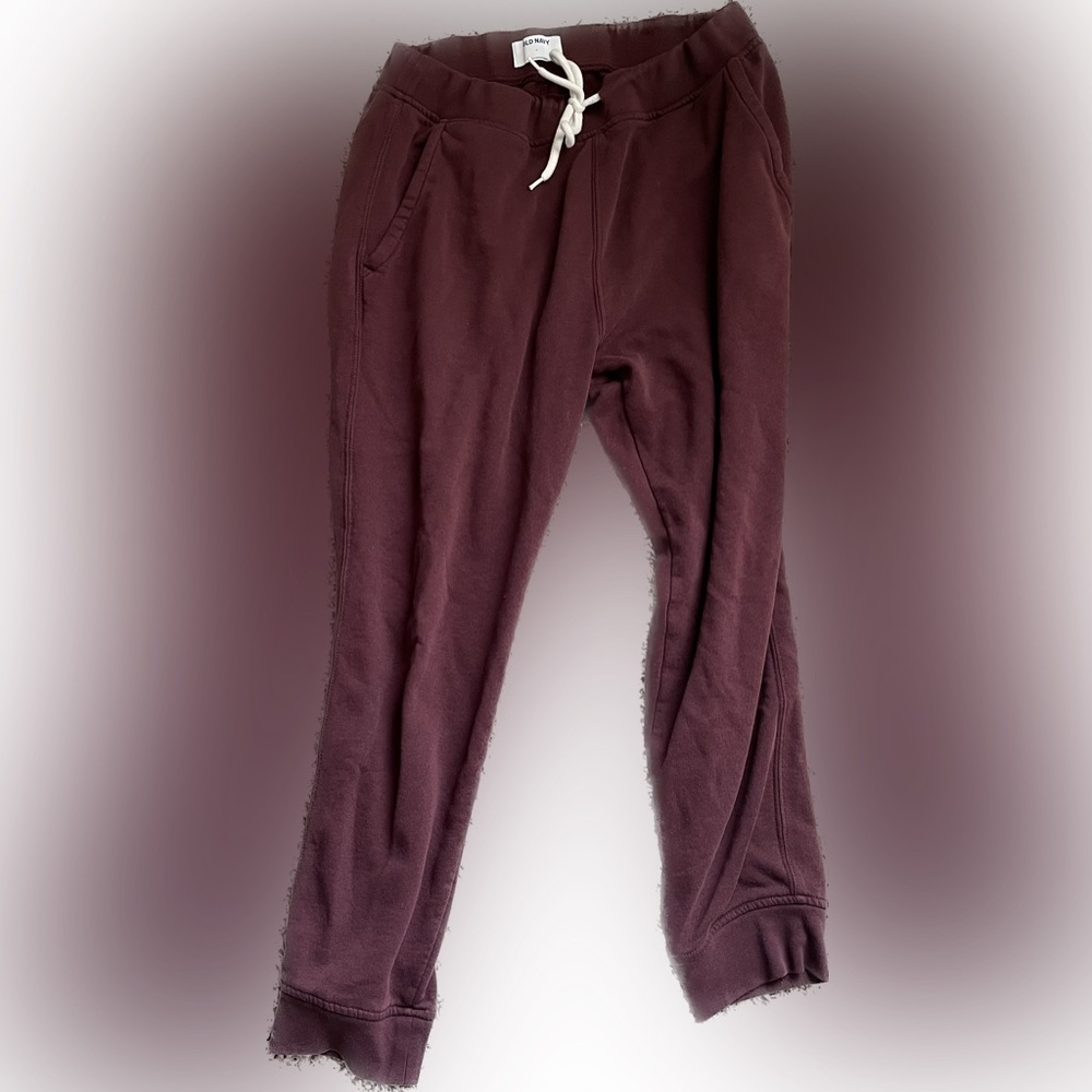Old Navy, Maroon Sweatpants, Large, Worn, good condition